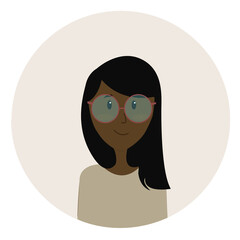 WebAvatar of black girl with glasses