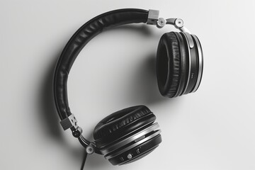 headphones on black background