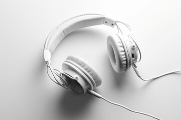 headphones on black background