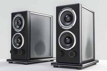 speakers isolated on white background