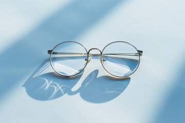 glasses on a blue background