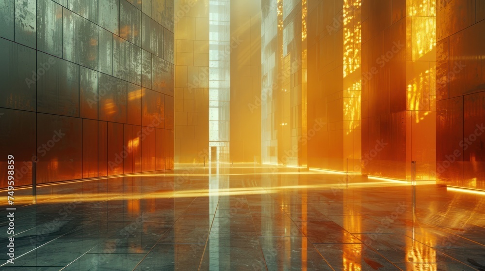 Poster a spacious area filled with a multitude of towering buildings, creating a dense and urban environmen