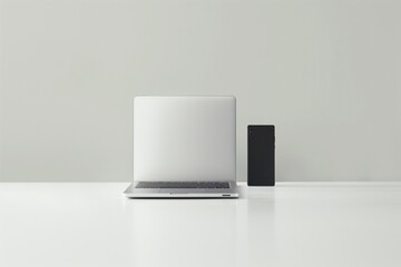 laptop with screen on wall