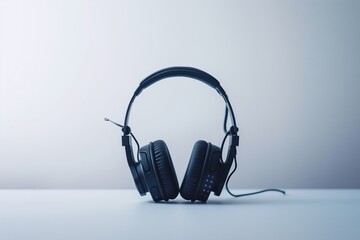 headphones on a black background