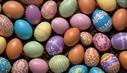 Fototapeta na wymiar Colorful easter chocolate eggs