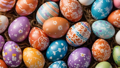 Fototapeta premium Colorful easter chocolate eggs
