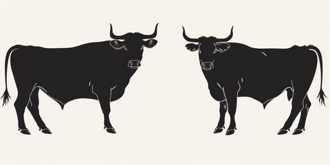 cow on white background vector Generative AI