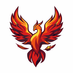 Fire bird phoenix esport vector logotype, logo phoenix, icon phoenix, sticker phoenix, symbol phoenix, emblem phoenix, eagle