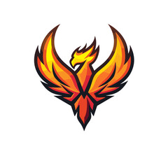 Fire bird phoenix esport vector logotype, logo phoenix, icon phoenix, sticker phoenix, symbol phoenix, emblem phoenix, eagle