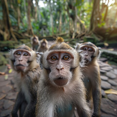 Selfie of monkeys 