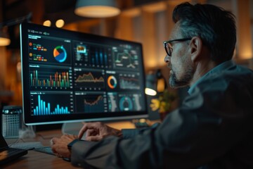 Man Sitting at Desk With Computer