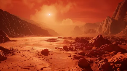 Crédence de cuisine en verre imprimé Brique red Martian landscape 