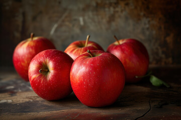 Red apples on the table 