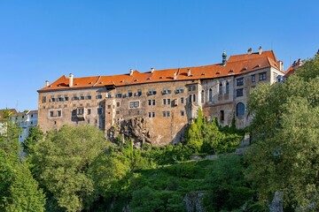 Fototapeta na wymiar Das Schloss von Krumau an der Moldau in Südböhmen in Tschechien