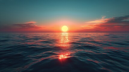 Sun Setting Over Ocean From Boat