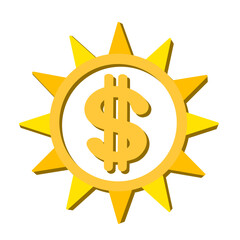 sun dollar icon isolated on transparent background	