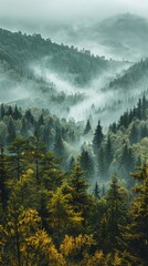 Landscape of the Siberian forest, nature photography, generated with AI