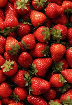 Strawberries banner background, yummy, generated with AI