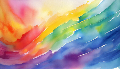 Abstract rainbow colors. Bright watercolor background.