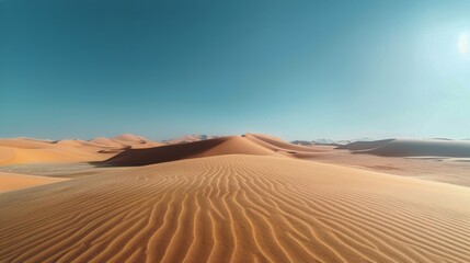 Fototapeta na wymiar Desert Landscape With Sand Dunes and Mountains