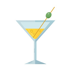 Cocktail with olive icon clipart avatar logotype isolated vector illustration