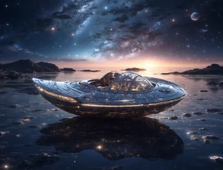 Gordijnen ufo in space © Jennifer