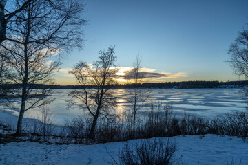 sunrise over the lake