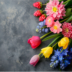 card with spring flowers