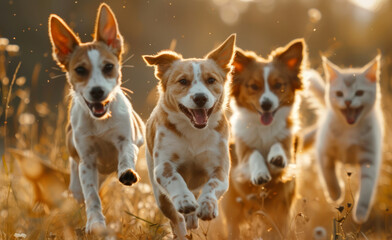 Fototapeta na wymiar group of dogs