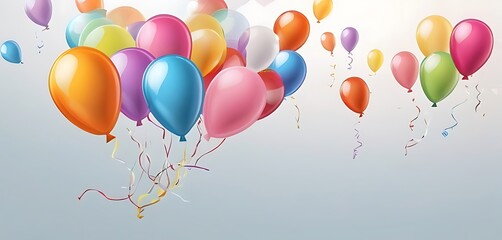 soft background with copy space balloons celebration