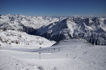 ski resort in the mountains in the Italian alps