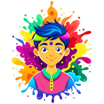 Enjoy Colorful Holi Splash Vector Festival Illustration