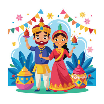 Enjoy Colorful Holi Splash Vector Festival Illustration