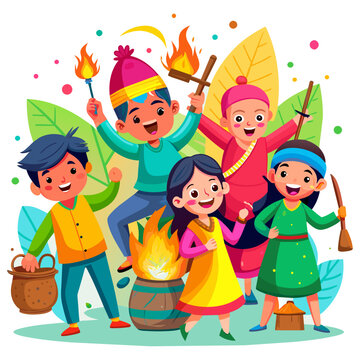 Enjoy Colorful Holi Splash Vector Festival Illustration