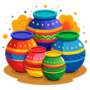 Enjoy Colorful Holi Splash Vector Festival Illustration