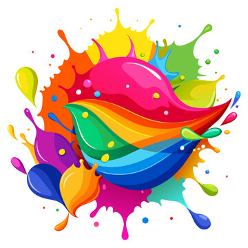 Enjoy Colorful Holi Splash Vector Festival Illustration