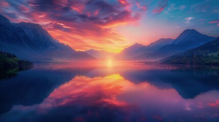 Colorful Sunset Reflecting on Water