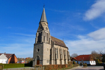 Fototapeta na wymiar evangelical cross church nieheim