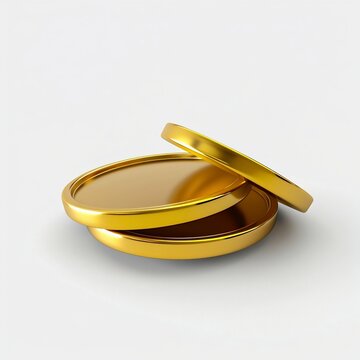 Elegant Metallic Coin Cases on White Background. Generative ai