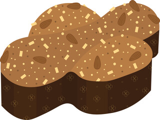 Colomba italian easter bread. Colorful vector drawind illustration. Typical Italian easter cake, dove bread.