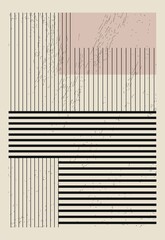 Flat illustration. Geometric poster concept. The picture shows a geometric figure with lines. Minimalist poster. Perfect as a home decor, screensaver, cover and background for anything..