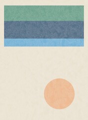 Flat poster. Modern geometric abstract pattern with simple geometric shapes and basic colorful shapes. For use in posters, web design, brand presentations, album printing, fashion textures and more..