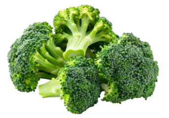 Freshly cut broccoli florets, cut out - stock png.