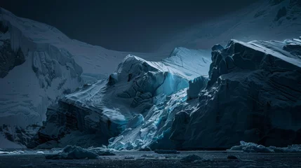 Gordijnen Antarctica glacier landscape at night © Stefano