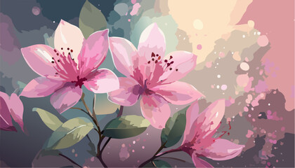 Pink and white flowers background