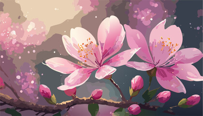 Pink and white flowers background