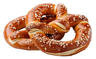 Salted baked pretzel, cut out - stock png.