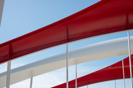 structural elements of Cherry Street North Bridge designed by Entuitive, schlaich bergermann partner (sbp), and Grimshaw Architects, Port Lands, on the Toronto waterfront east 