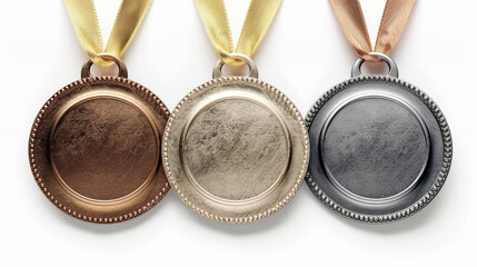 Gold silver and bronze sports winners medals