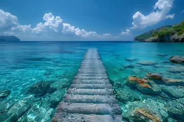 Poster A bridge built on a beautiful blue sea © 일 박